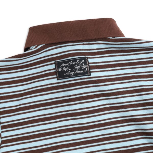 SWE Stripe Crop Polo 上衣(藍)