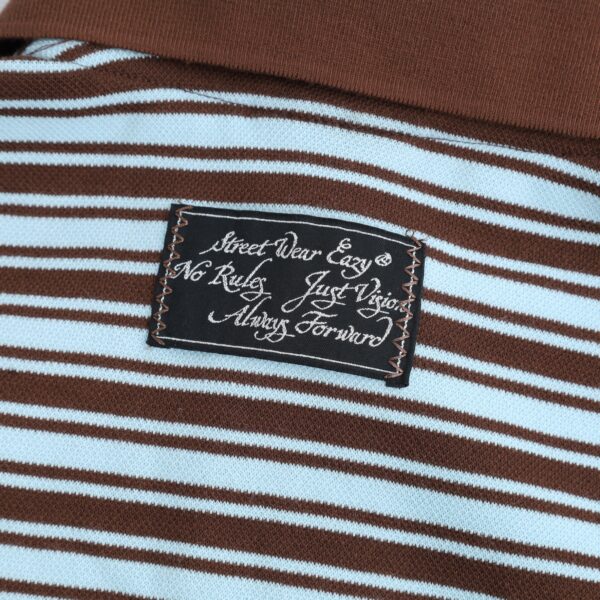 SWE Stripe Crop Polo 上衣(藍)