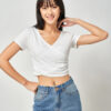COUPLETX｜Tee Nữ Croptop Đắp Tà