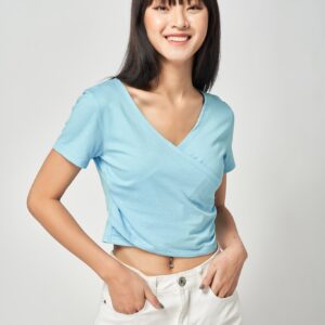 COUPLETX｜Tee Nữ Croptop Đắp Tà