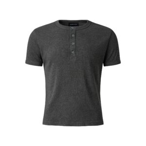 MAVERIK STUDIO｜MAVERIK® BUTTON RIB SLIM FIT T-SHIRT ( DARK GREY )