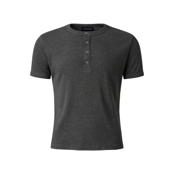 MAVERIK STUDIO｜MAVERIK® BUTTON RIB SLIM FIT T-SHIRT ( DARK GREY )