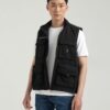 COUPLETX｜Jacket Dù Nam Ghilet Túi Hộp In Typo