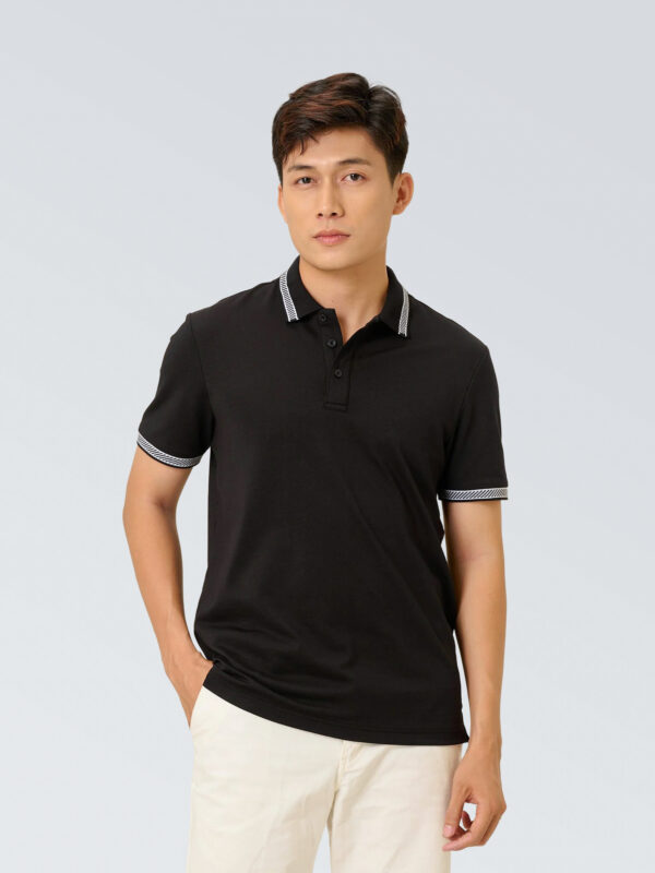 COUPLETX｜Polo Nam Regular Phối Bo Sọc Xéo