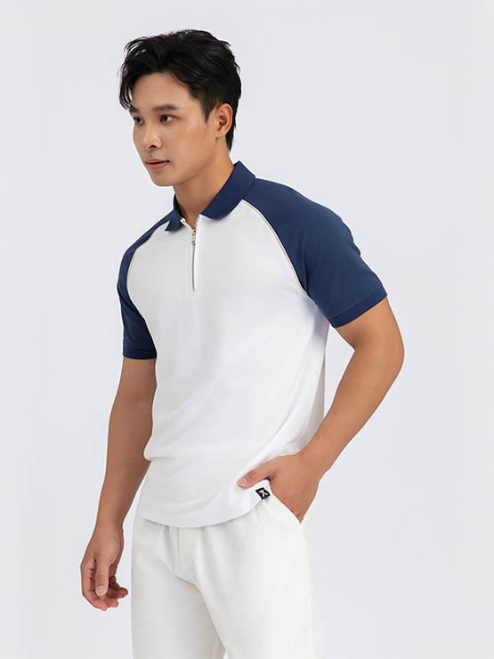 COUPLETX｜Polo Nam Raglan Khóa Zip