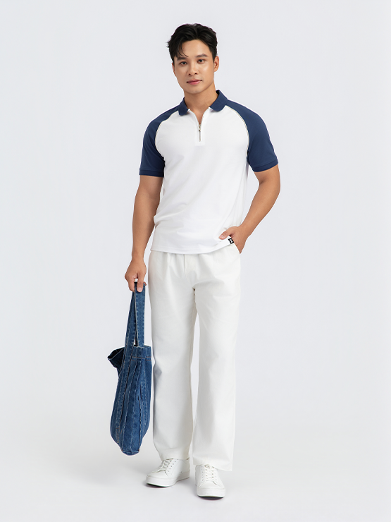 COUPLETX｜Polo Nam Raglan Khóa Zip