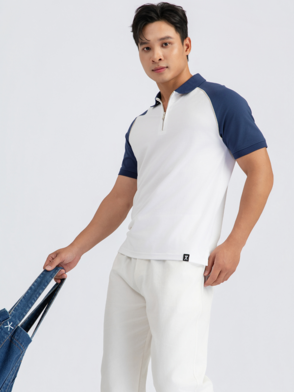 COUPLETX｜Polo Nam Raglan Khóa Zip