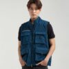 COUPLETX｜Jacket Dù Nam Ghilet Túi Hộp In Typo