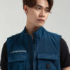 COUPLETX｜Jacket Dù Nam Ghilet Túi Hộp In Typo