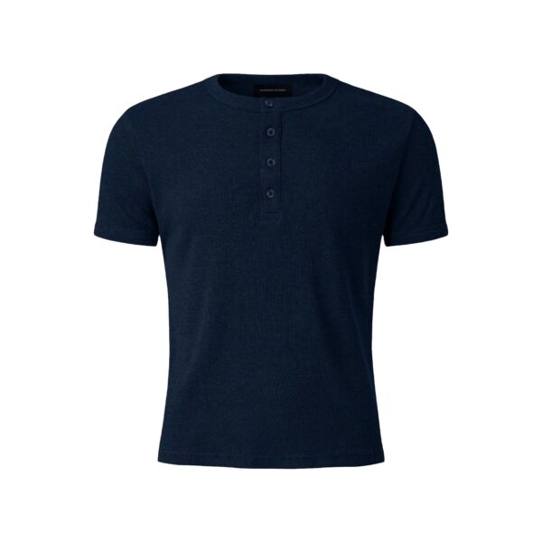 MAVERIK STUDIO｜MAVERIK® BUTTON RIB SLIM FIT T-SHIRT ( NAVY )