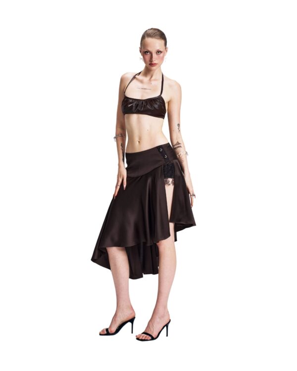 VIERY｜Choco Blush Lace Skirt