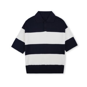 HOWS｜Knitted Basic POLO / Striped NAVY