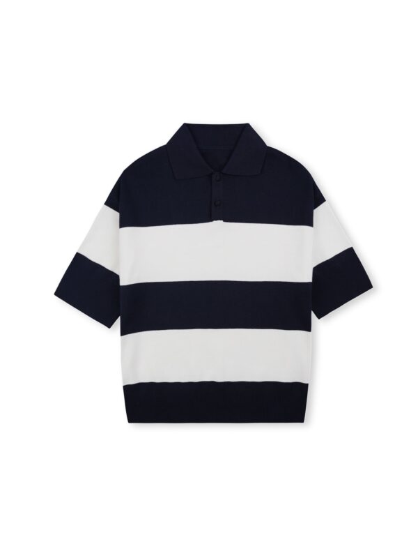 HOWS｜Knitted Basic POLO / Striped NAVY
