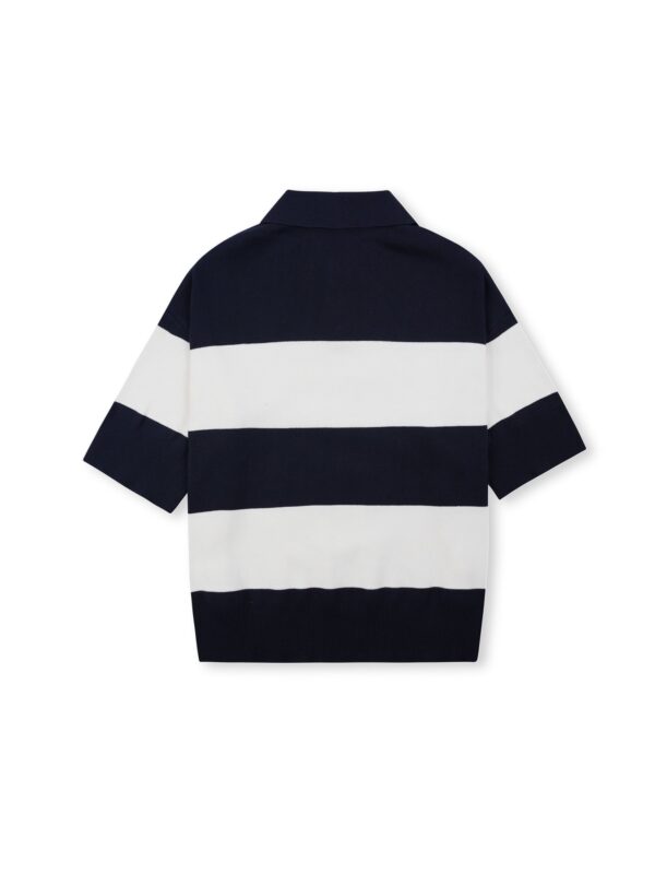 HOWS｜Knitted Basic POLO / Striped NAVY
