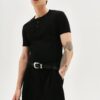 MAVERIK STUDIO｜MAVERIK® BUTTON RIB SLIM FIT T-SHIRT ( BLACK )