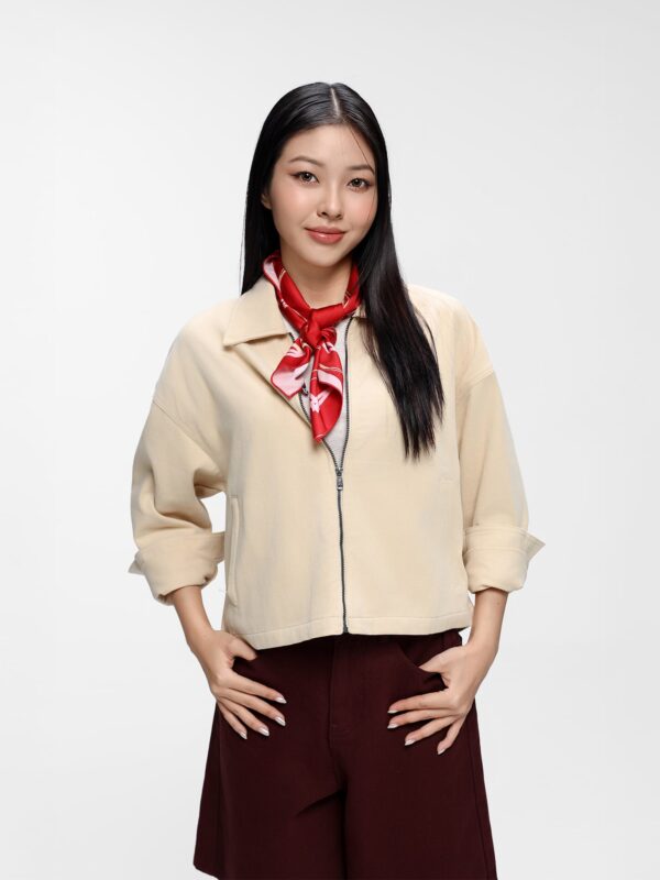COUPLETX｜Jacket Nữ Khaki Oversize Boxy