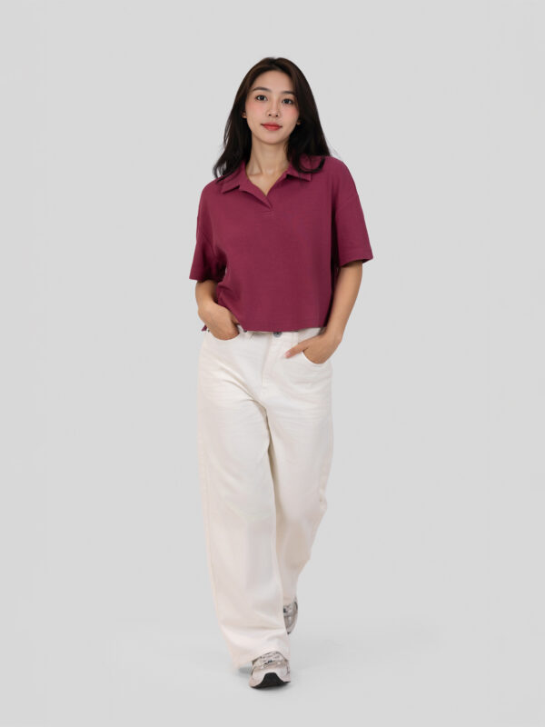 COUPLETX｜Polo Nữ Relax Boxy Rib