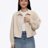 COUPLETX｜Jacket Nữ Dù Relax Boxy Cổ Sơ Mi