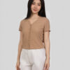 COUPLETX｜Tee Nữ Slim Boxy Jersey Button - Up