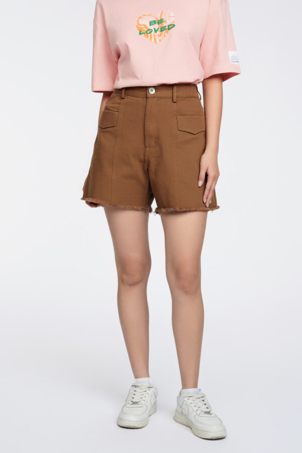 COUPLETX｜Shorts Nữ Kaki Wash Tưa Lai