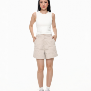 COUPLETX｜Shorts Nữ Kaki Bermuda Túi Cơi