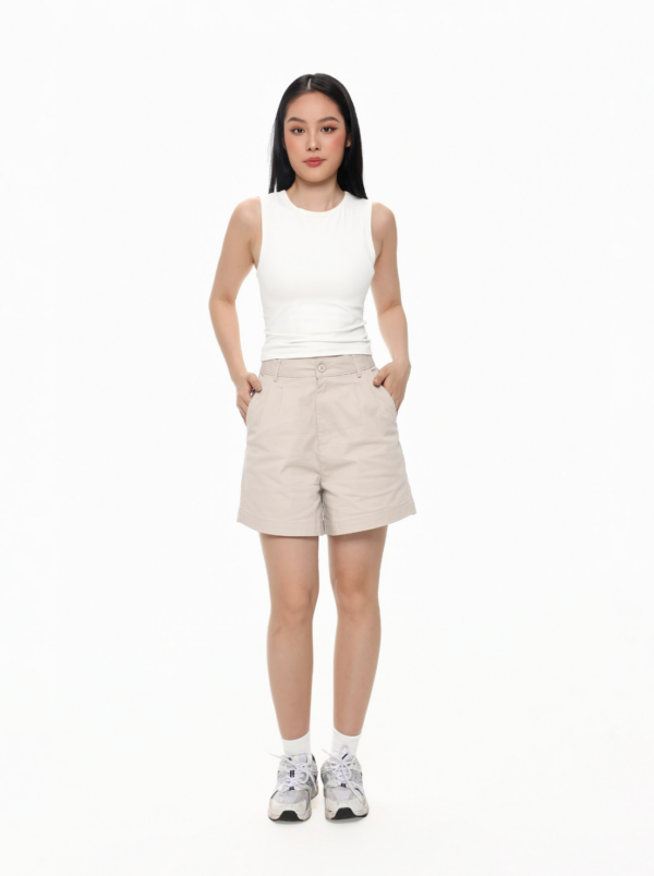 COUPLETX｜Shorts Nữ Kaki Bermuda Túi Cơi