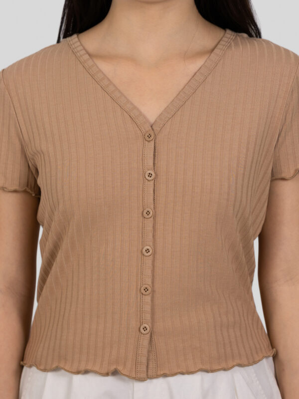 COUPLETX｜Tee Nữ Slim Boxy Jersey Button - Up