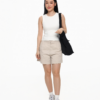 COUPLETX｜Shorts Nữ Kaki Bermuda Túi Cơi