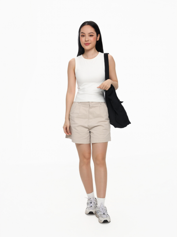 COUPLETX｜Shorts Nữ Kaki Bermuda Túi Cơi