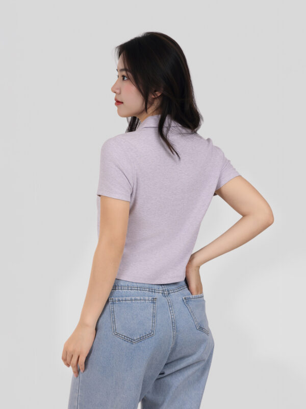 COUPLETX｜Polo Nữ Rib Cotton Slim Boxy