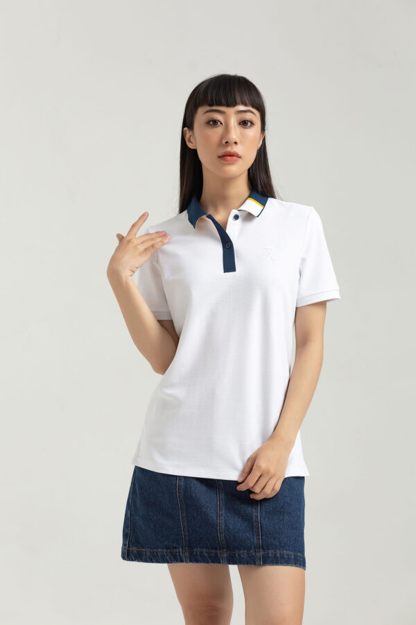 COUPLETX｜Polo Nữ Pique Regular Fit Phối Trụ Bo Kiểu