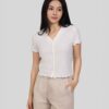 COUPLETX｜Tee Nữ Slim Boxy Jersey Button - Up
