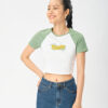COUPLETX｜Top Kiểu Nữ Croptop Raglan Phối Màu