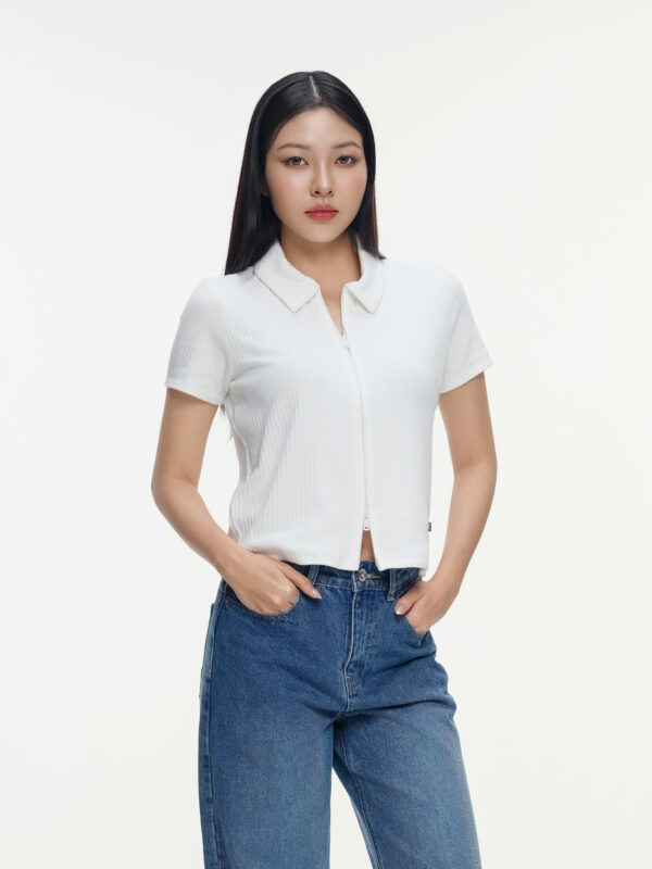 COUPLETX｜Polo Nữ Basic Jersey Zip