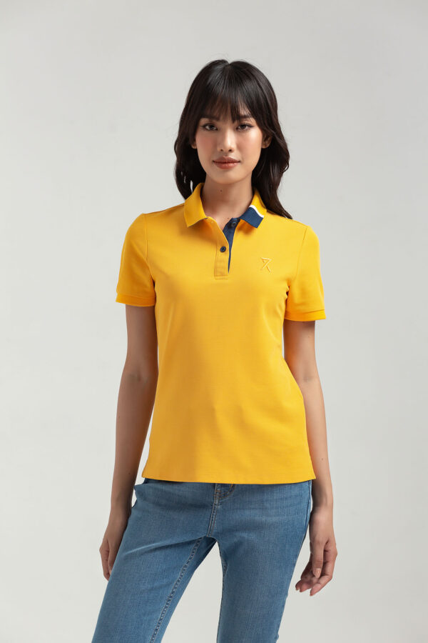 COUPLETX｜Polo Nữ Pique Regular Fit Phối Trụ Bo Kiểu