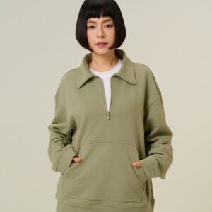COUPLETX｜Sweater Nữ Neck Zip Cozy