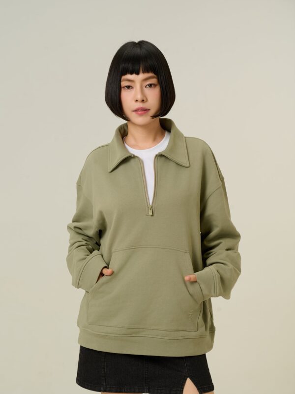 COUPLETX｜Sweater Nữ Neck Zip Cozy