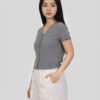 COUPLETX｜Tee Nữ Slim Boxy Jersey Button - Up