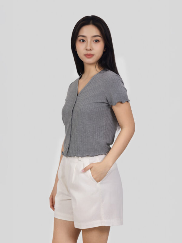 COUPLETX｜Tee Nữ Slim Boxy Jersey Button - Up