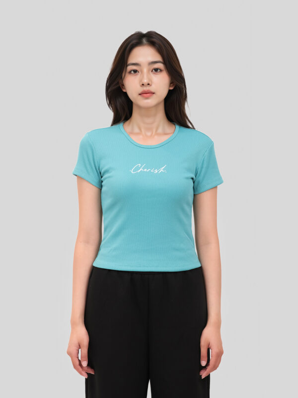 COUPLETX｜Tee Nữ Vải Thun Gân Cherish Slim Fit