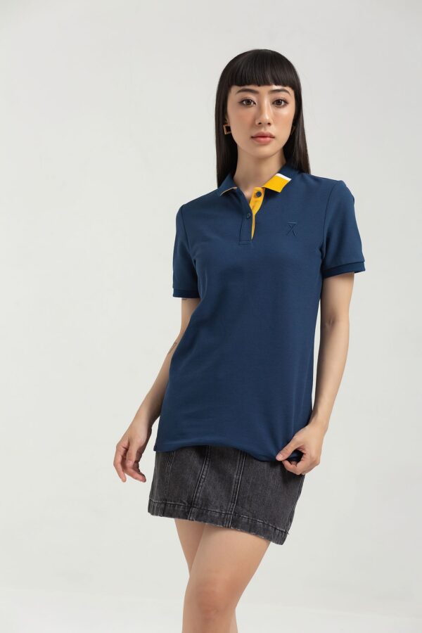 COUPLETX｜Polo Nữ Pique Regular Fit Phối Trụ Bo Kiểu