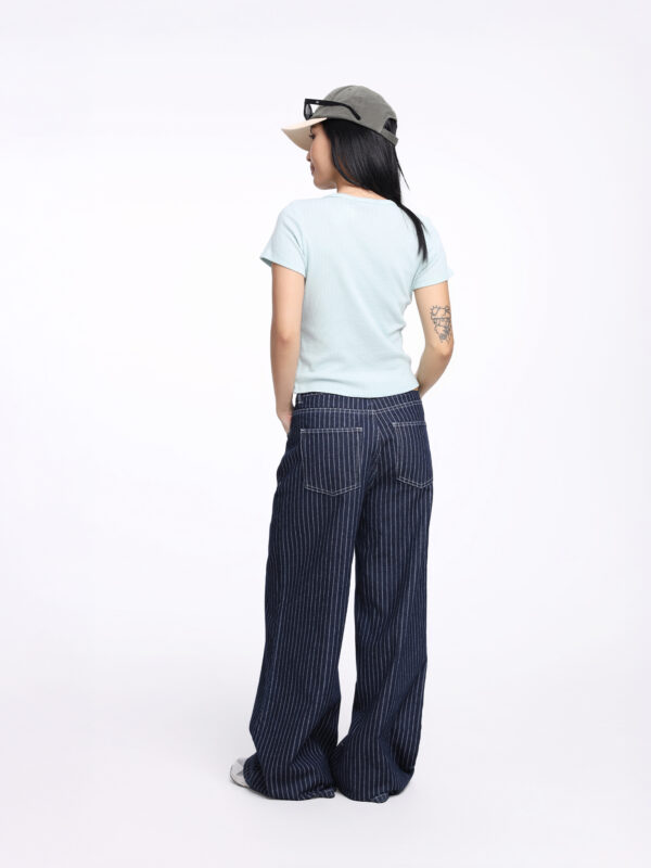 COUPLETX｜Jeans Nữ Stripe Wide-leg Denim