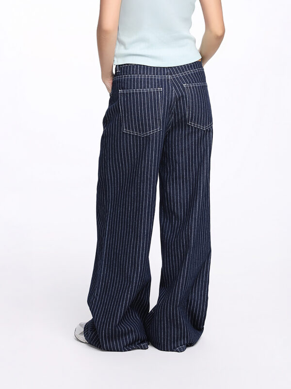 COUPLETX｜Jeans Nữ Stripe Wide-leg Denim