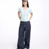 COUPLETX｜Jeans Nữ Stripe Wide-leg Denim