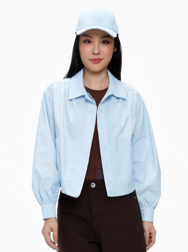 COUPLETX｜Jacket Nữ Dù Relax Boxy Cổ Sơ Mi