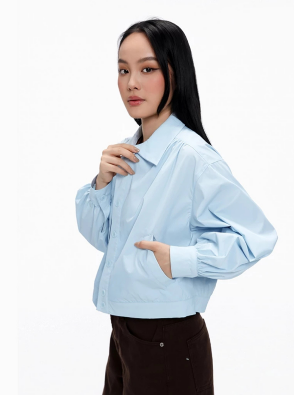 COUPLETX｜Jacket Nữ Dù Relax Boxy Cổ Sơ Mi