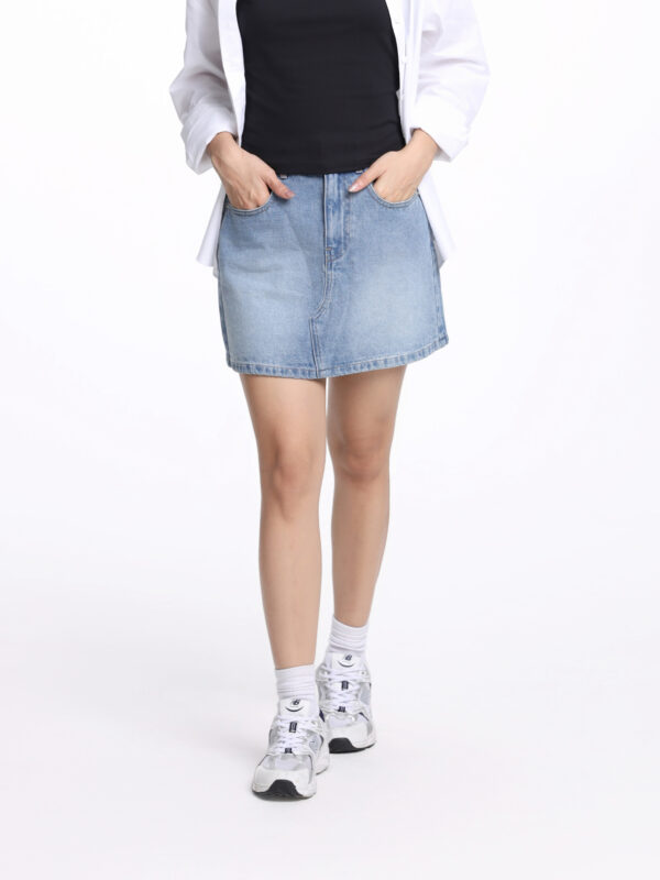 COUPLETX｜Dress Nữ Mini Skirt Jean A Line
