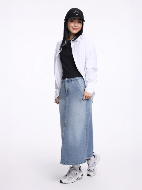 COUPLETX｜Dress Nữ Midi Skirt Jean A Line