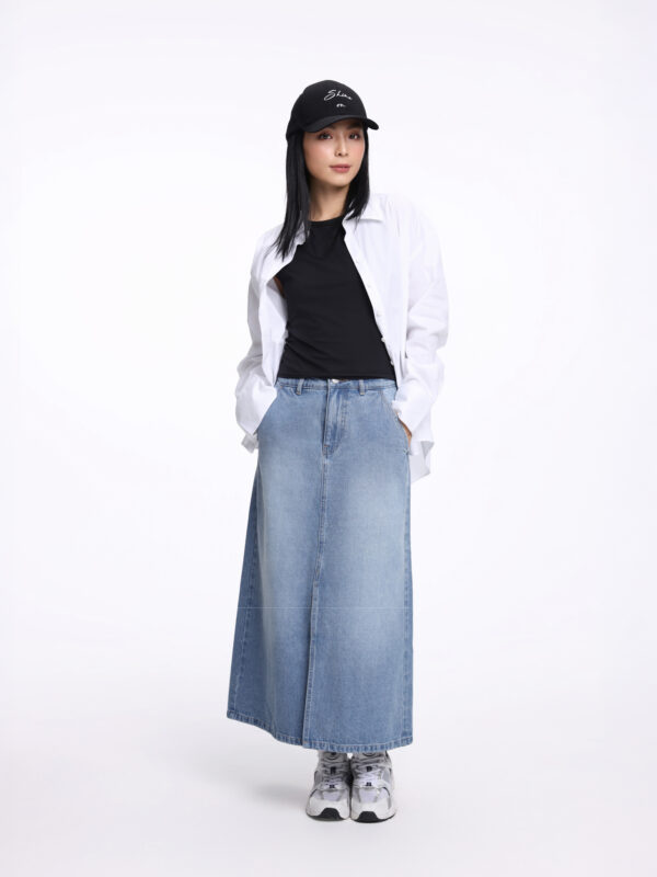 COUPLETX｜Dress Nữ Midi Skirt Jean A Line
