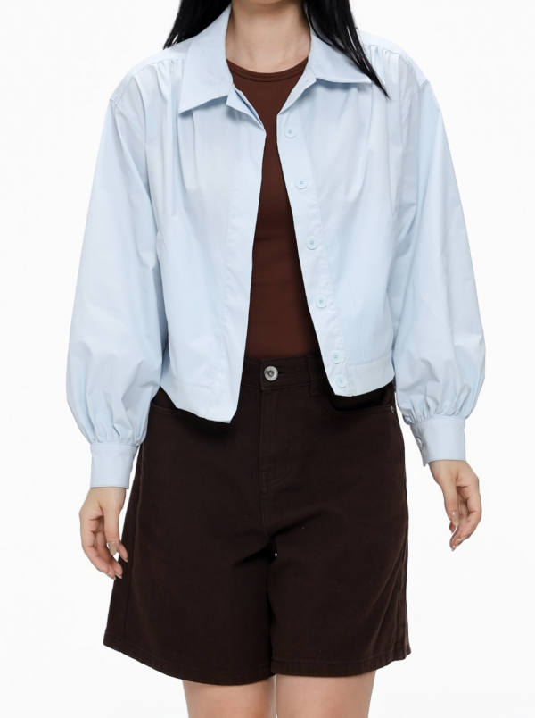 COUPLETX｜Jacket Nữ Dù Relax Boxy Cổ Sơ Mi